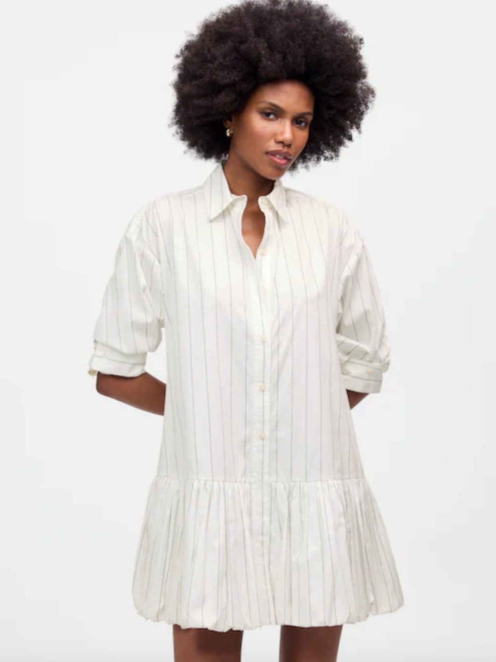 Madewell Bubble-Hem Mini Shirtdress